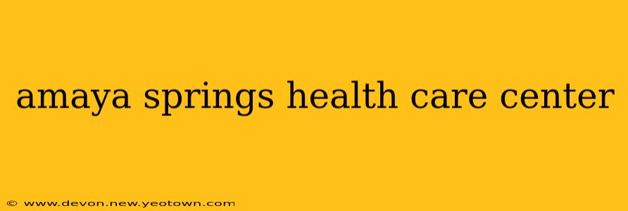 amaya springs health care center