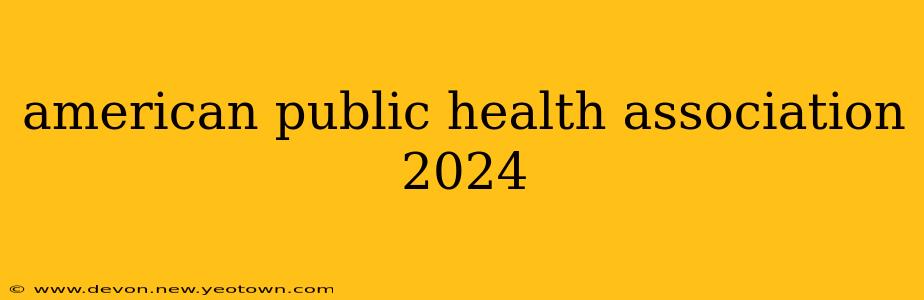 american public health association 2024