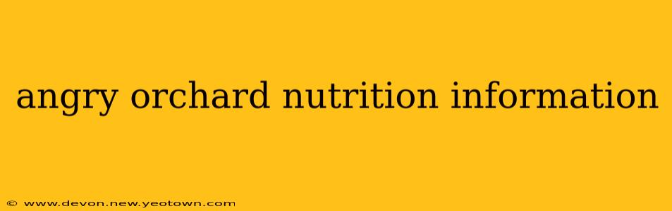 angry orchard nutrition information