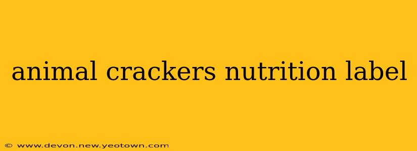 animal crackers nutrition label