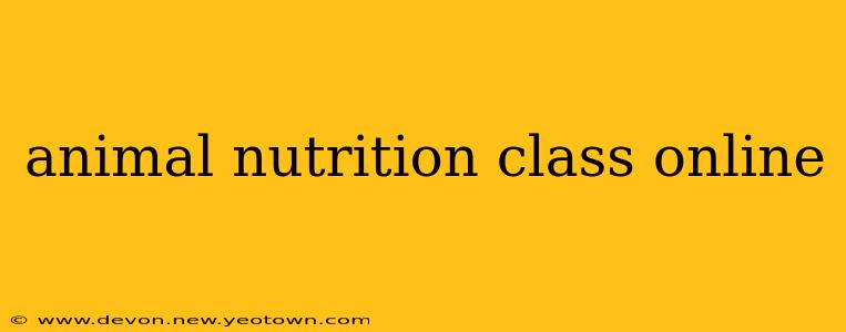 animal nutrition class online