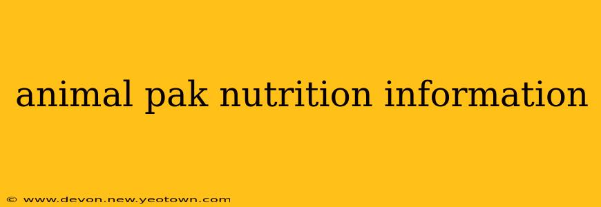 animal pak nutrition information