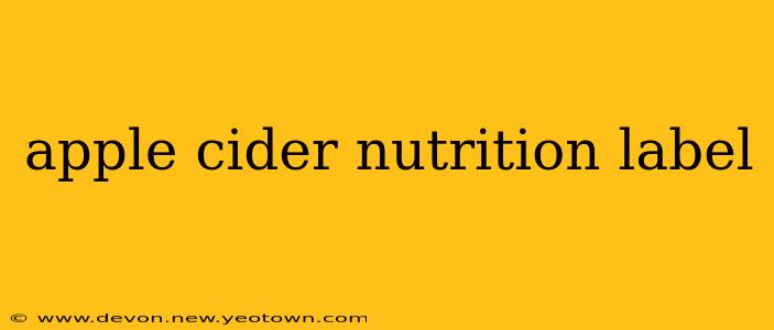 apple cider nutrition label