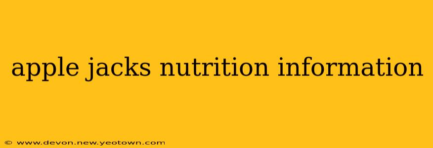 apple jacks nutrition information