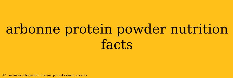 arbonne protein powder nutrition facts