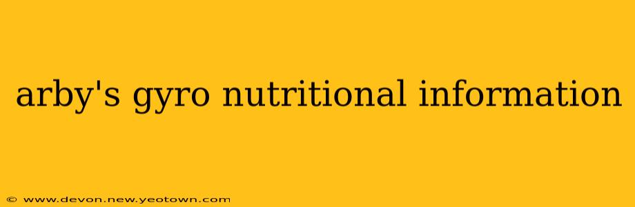 arby's gyro nutritional information