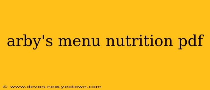 arby's menu nutrition pdf
