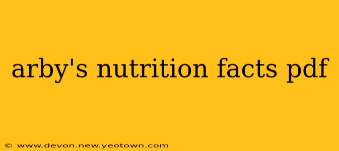 arby's nutrition facts pdf