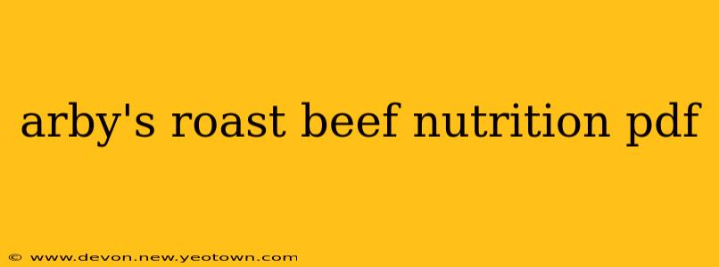 arby's roast beef nutrition pdf