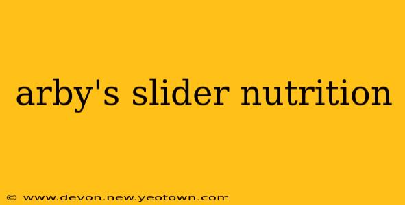 arby's slider nutrition