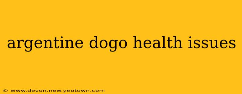 argentine dogo health issues