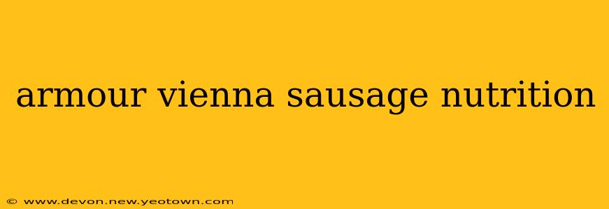 armour vienna sausage nutrition