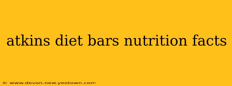 atkins diet bars nutrition facts