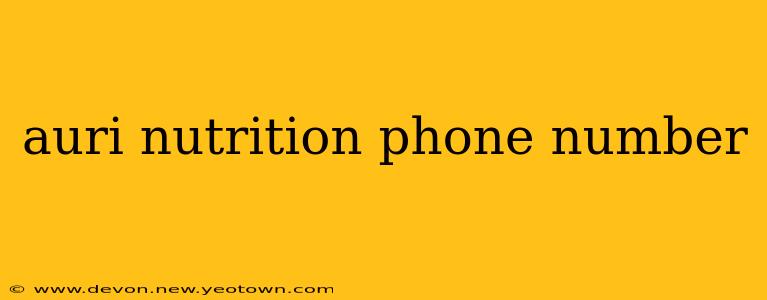 auri nutrition phone number