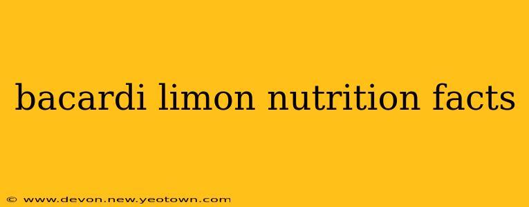 bacardi limon nutrition facts