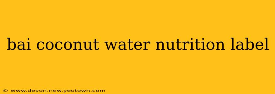 bai coconut water nutrition label