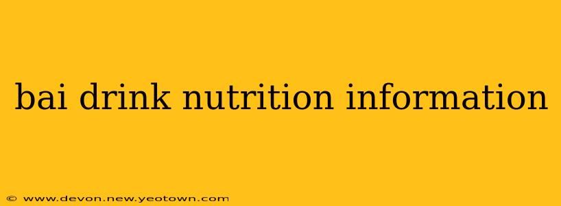 bai drink nutrition information