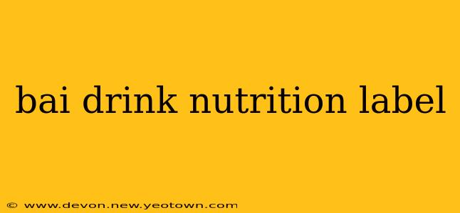 bai drink nutrition label