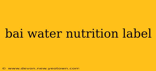 bai water nutrition label
