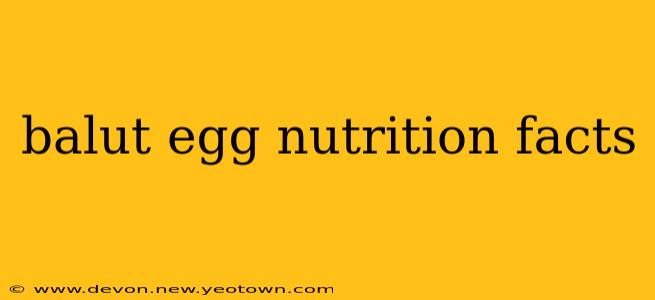balut egg nutrition facts