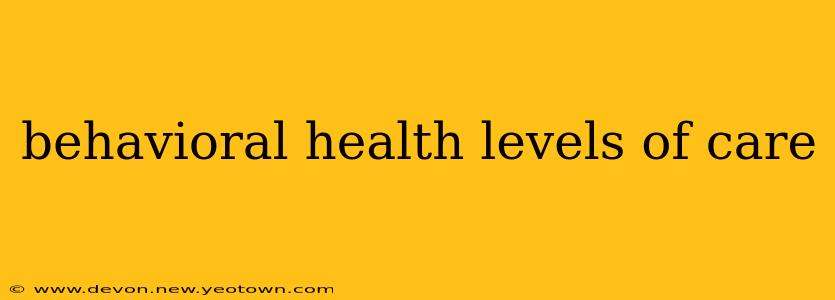 behavioral health levels of care