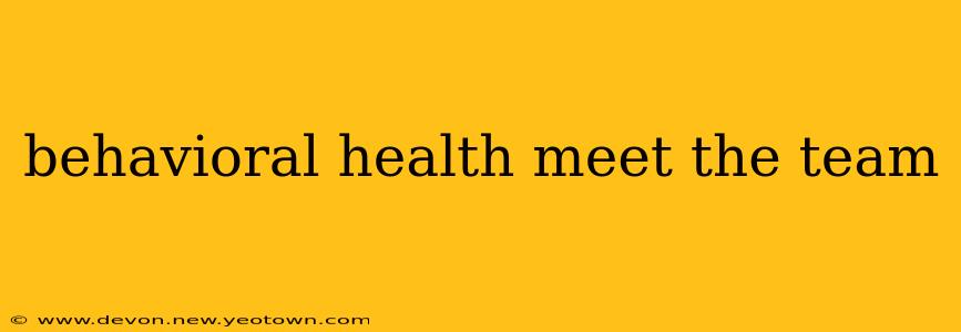 behavioral health meet the team