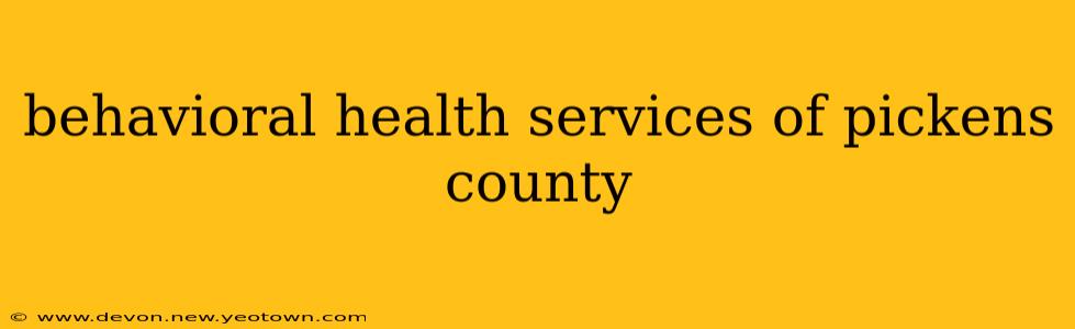 behavioral health services of pickens county