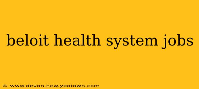 beloit health system jobs