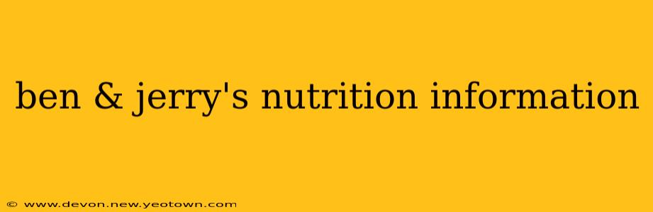 ben & jerry's nutrition information