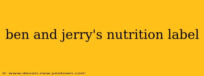 ben and jerry's nutrition label