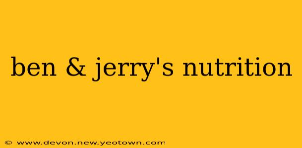 ben & jerry's nutrition