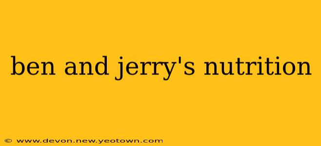 ben and jerry's nutrition
