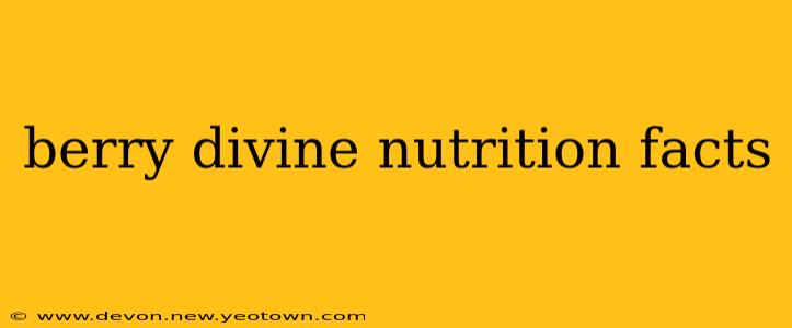 berry divine nutrition facts