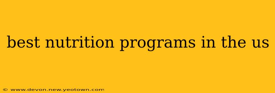 best nutrition programs in the us