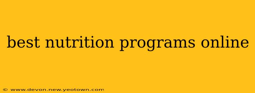 best nutrition programs online