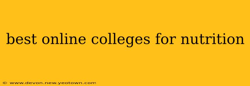 best online colleges for nutrition