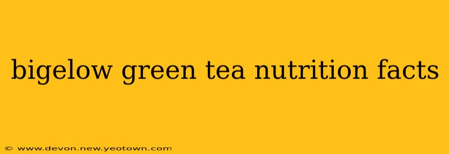 bigelow green tea nutrition facts