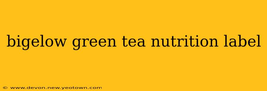 bigelow green tea nutrition label