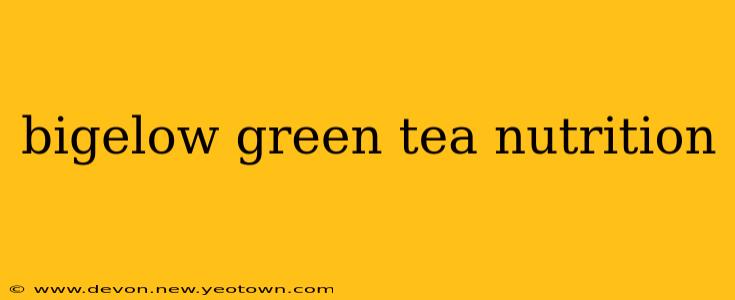 bigelow green tea nutrition