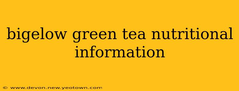 bigelow green tea nutritional information