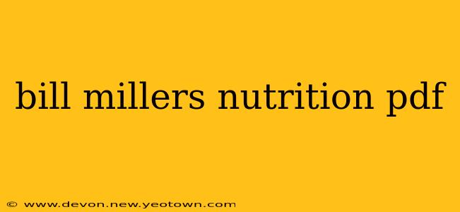 bill millers nutrition pdf