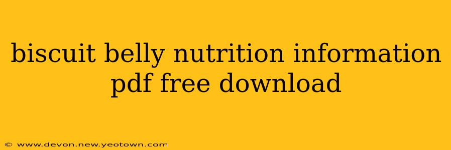 biscuit belly nutrition information pdf free download