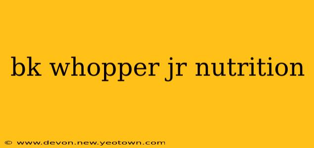 bk whopper jr nutrition