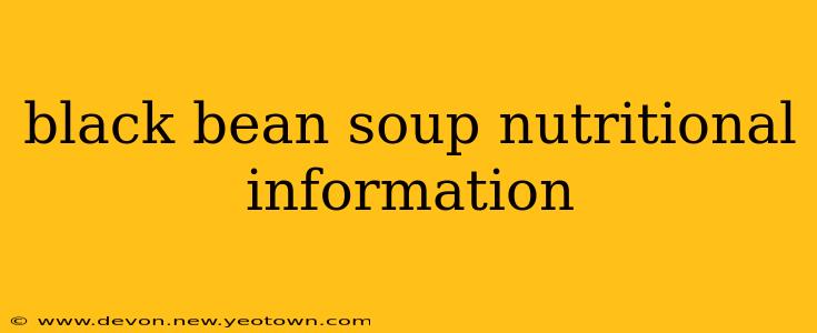 black bean soup nutritional information