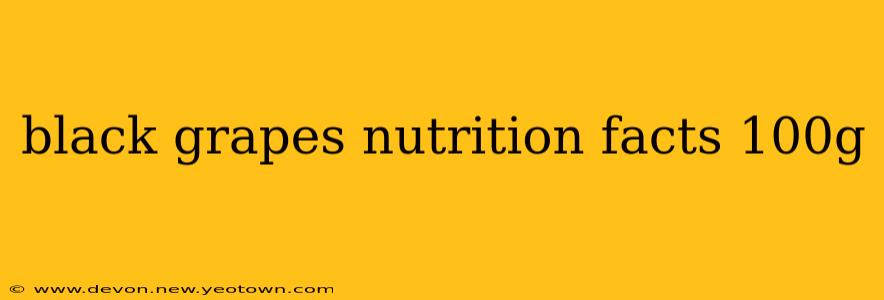 black grapes nutrition facts 100g