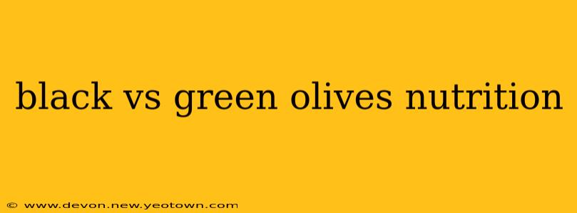 black vs green olives nutrition