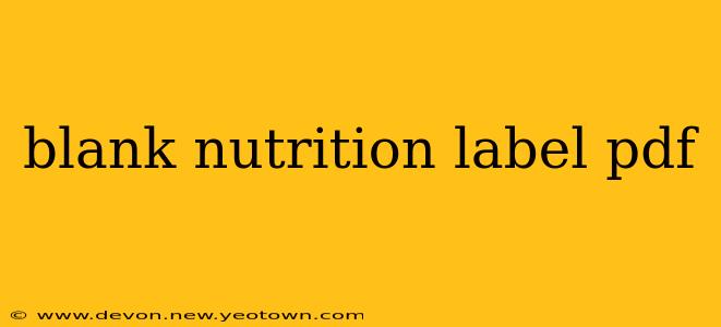 blank nutrition label pdf