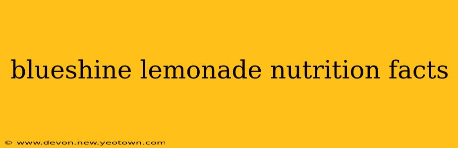 blueshine lemonade nutrition facts