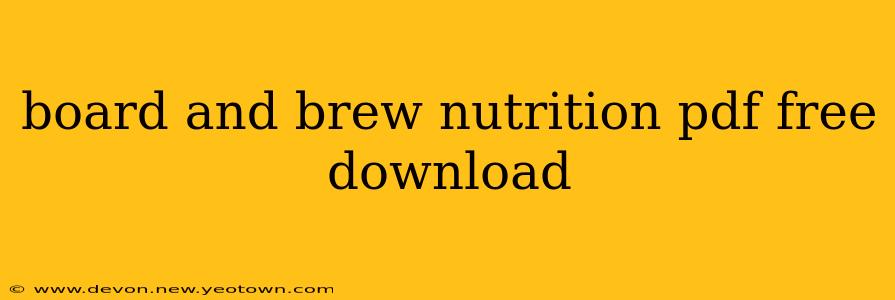 board and brew nutrition pdf free download