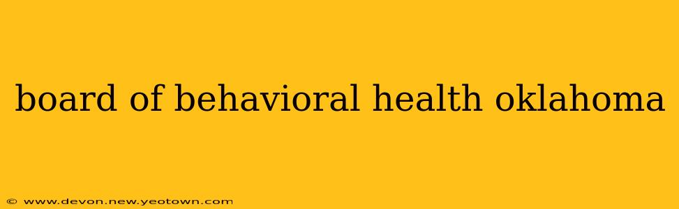 board of behavioral health oklahoma